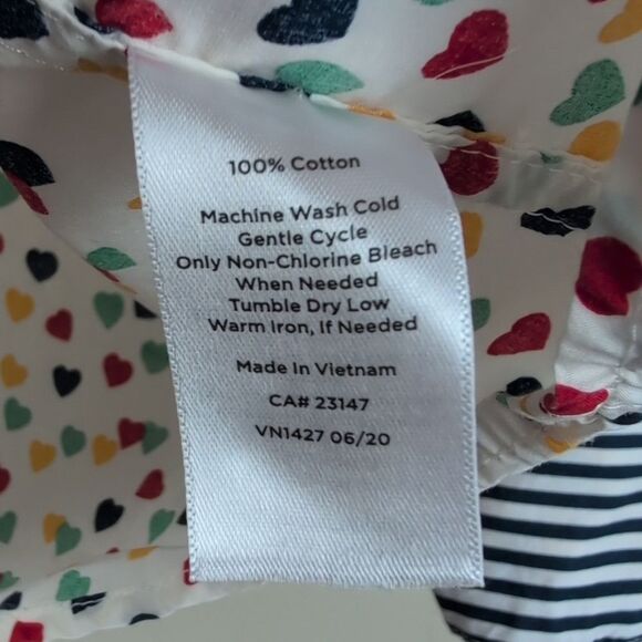 Talbot's Classic Cotton Button Front Shirt Ditsy Hearts Size XL - Picture 6 of 9